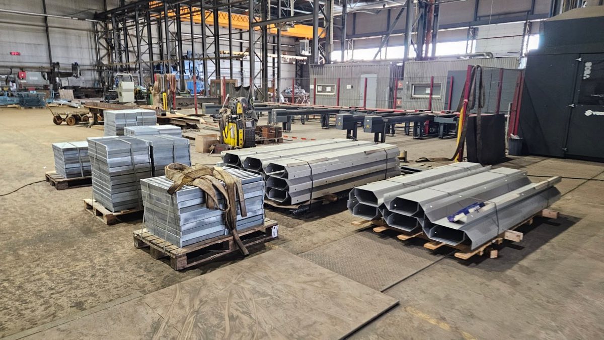 Galvanised profiles and gratings ready for dispatch